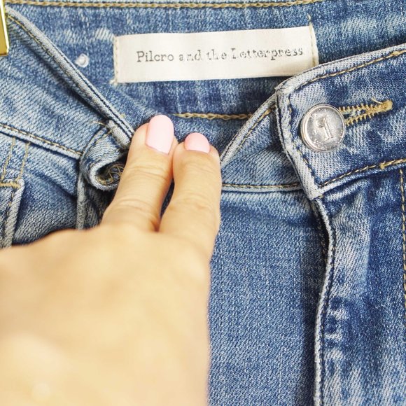 Anthropologie Pilcro Hyphen High Rise Crop Pearl Jeans 28 - Picture 6 of 7